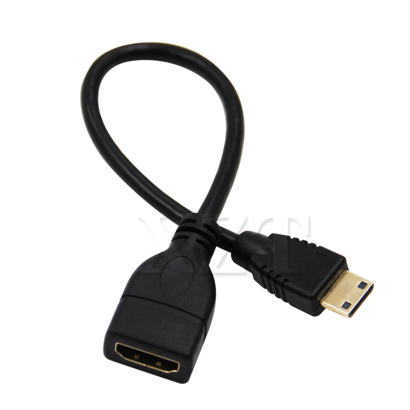 

20cm 1080P 3D Mini HDMI-compatible Male to HDMI-compatible Female Converter Adapter Cable Cord for Notebook Computer