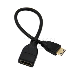 Cable adaptador 3D Mini HDMI macho a HDMI, convertidor hembra compatible con ordenador portátil, 20cm, 1080P