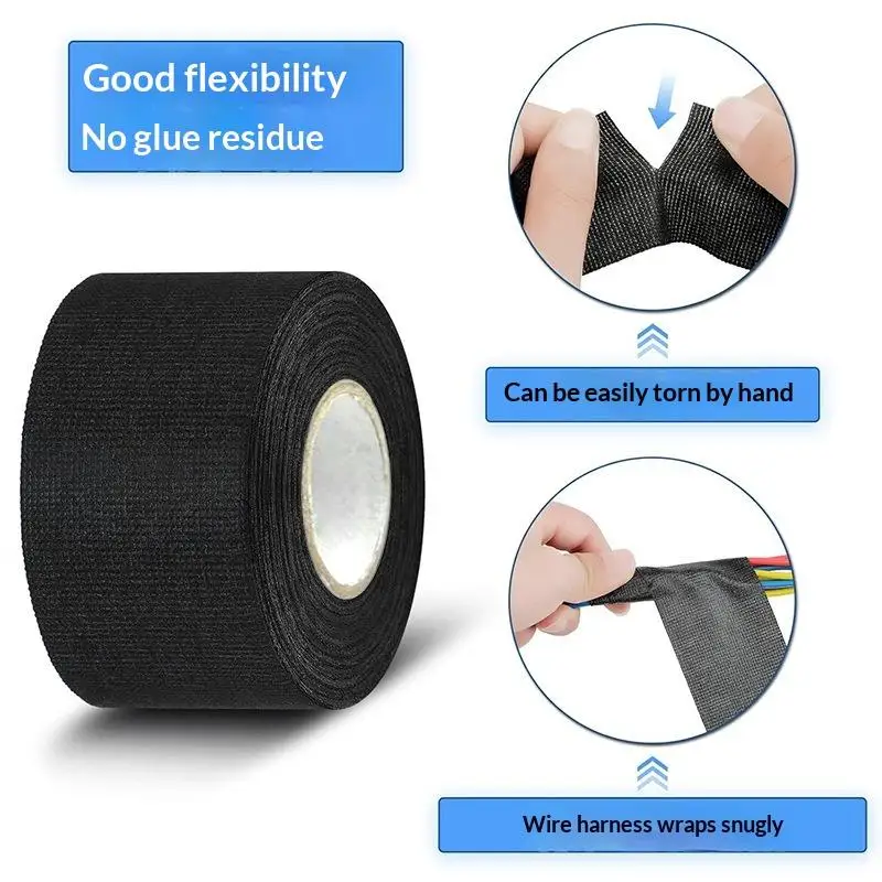 9/15/25/32/38/50Mm Electrical Insulating Heat Resistant Wiring Harness Tape Car Cable Loom Protection Waterproof Wrap Roll