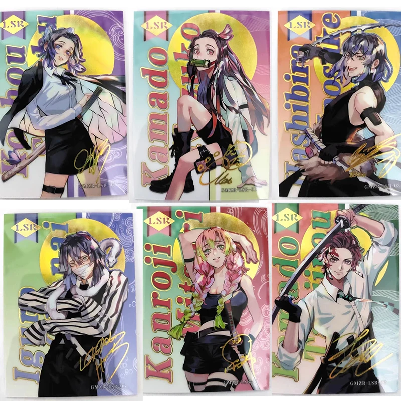 Anime Demon Slayer Kamado Nezuko Kanroji Mitsuri Kochou Shinobu Uzui Tengen Lsr Collectible Card Toys Christmas Birthday Gifts