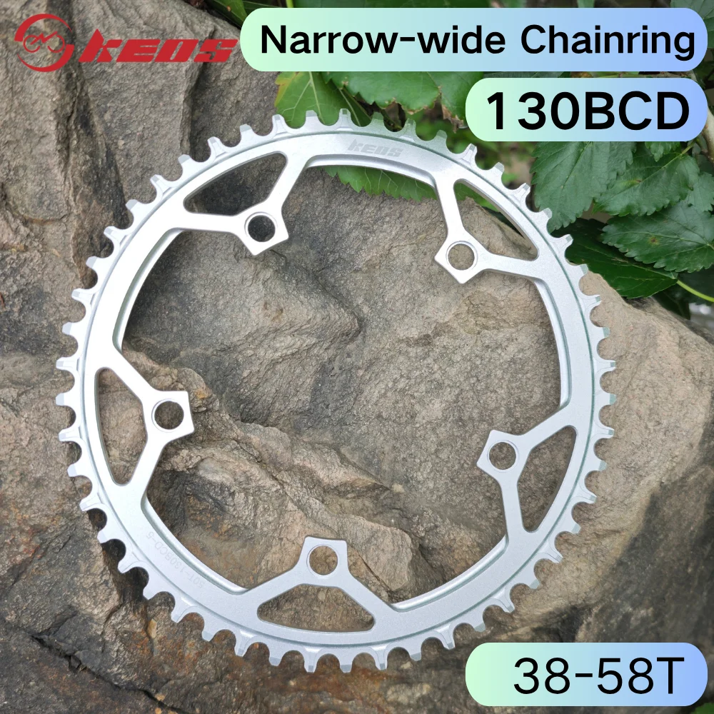 KEOS 130BCD Folding Bicycle Positive and Negative Tooth Single Disc Aluminum Alloy 38-58T Five Hole Tooth Disc For Litepro crank