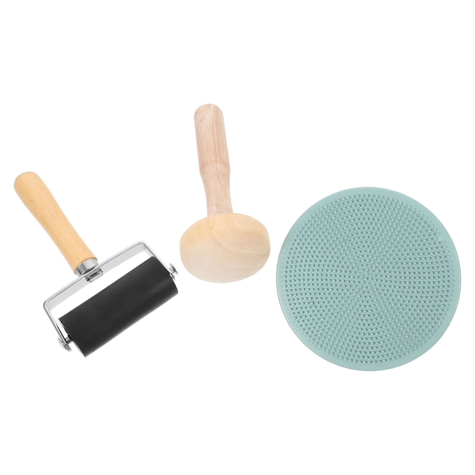 

1 Set Rubber Roller Wood Mushroom Printmaking Tool Set Block Printing Art Supplies Artists Beginners Durable Versatile Relief