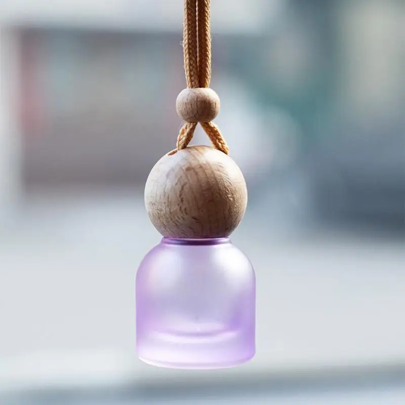 

1Pcs Colorful Frosted Glass Bottle Container 11ml Empty Car Perfume Bottle Aromatherapy Bottle Car Pendant Decoration