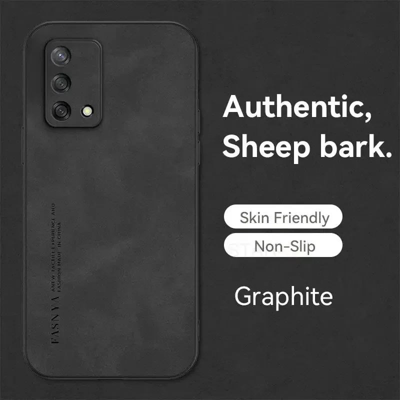 Luxury sheepskin leather case for Oppo A74 A54 A57 A53 A1 pro A16 A36 A17 A96 A94 A95 A97 4G 5G retro men Business back cover