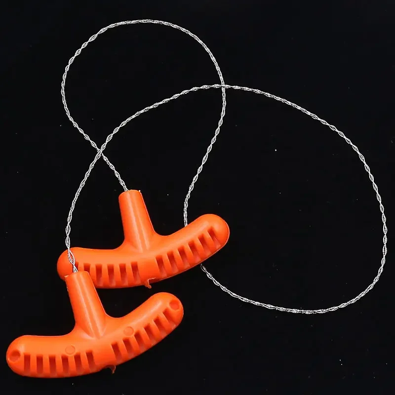 High-quality Multi-purpose Mini Pocket Wire Saw Stainless Steel Wire Saw Orange Outdoor Camping Emergency Survival image 6