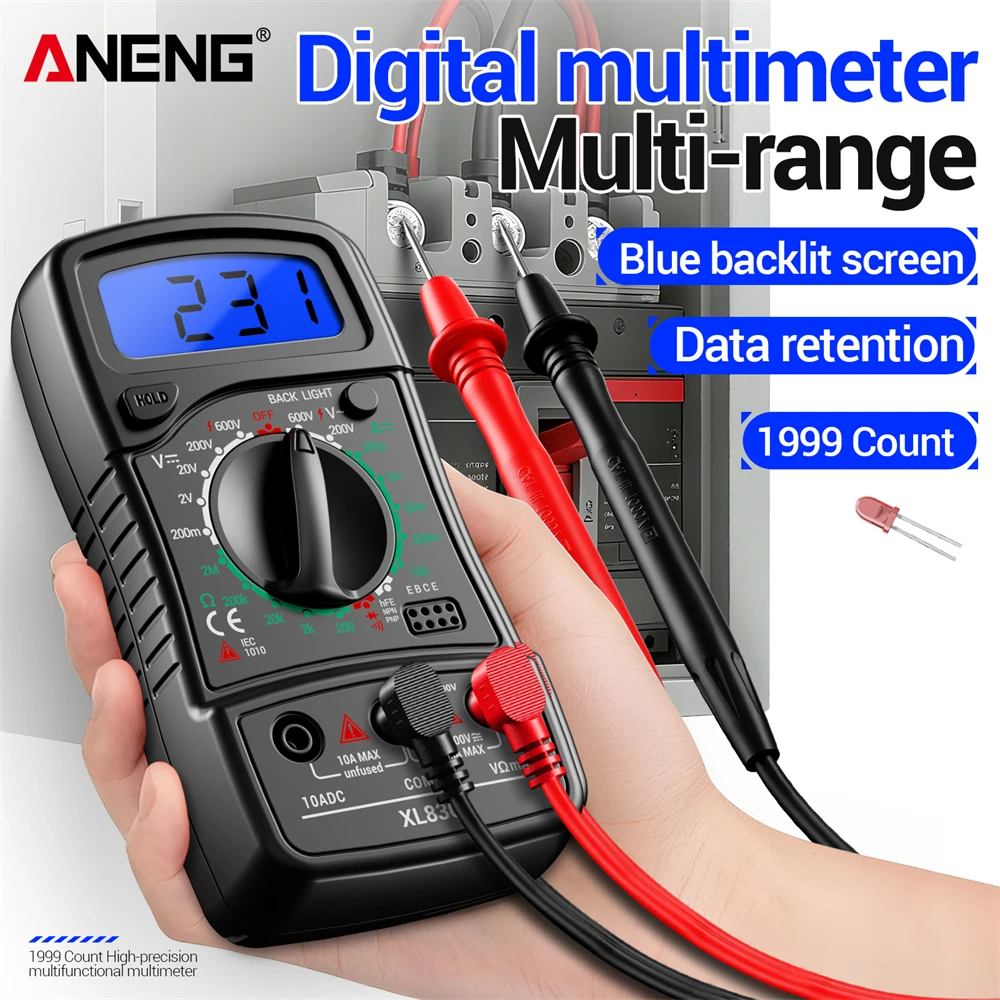 Digital Multimeter XL830L AC/DC VoltageMeter Buzzer hFE Transistors&B16 Sensing Digital  Tester Pen Non-Contact Diagnostic Kit