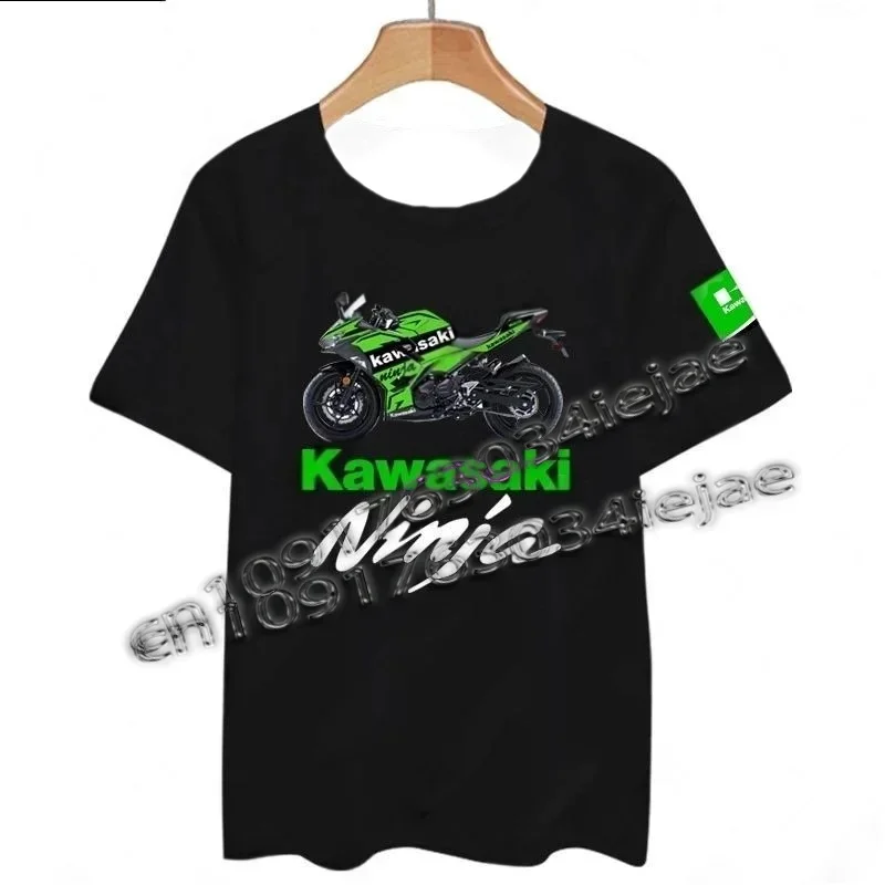 

Мужская летняя черная футболка Kawasakis Racing Team Moto, уличная одежда в стиле хип-хоп с короткими рукавами и 3D принтом, крутая футболка