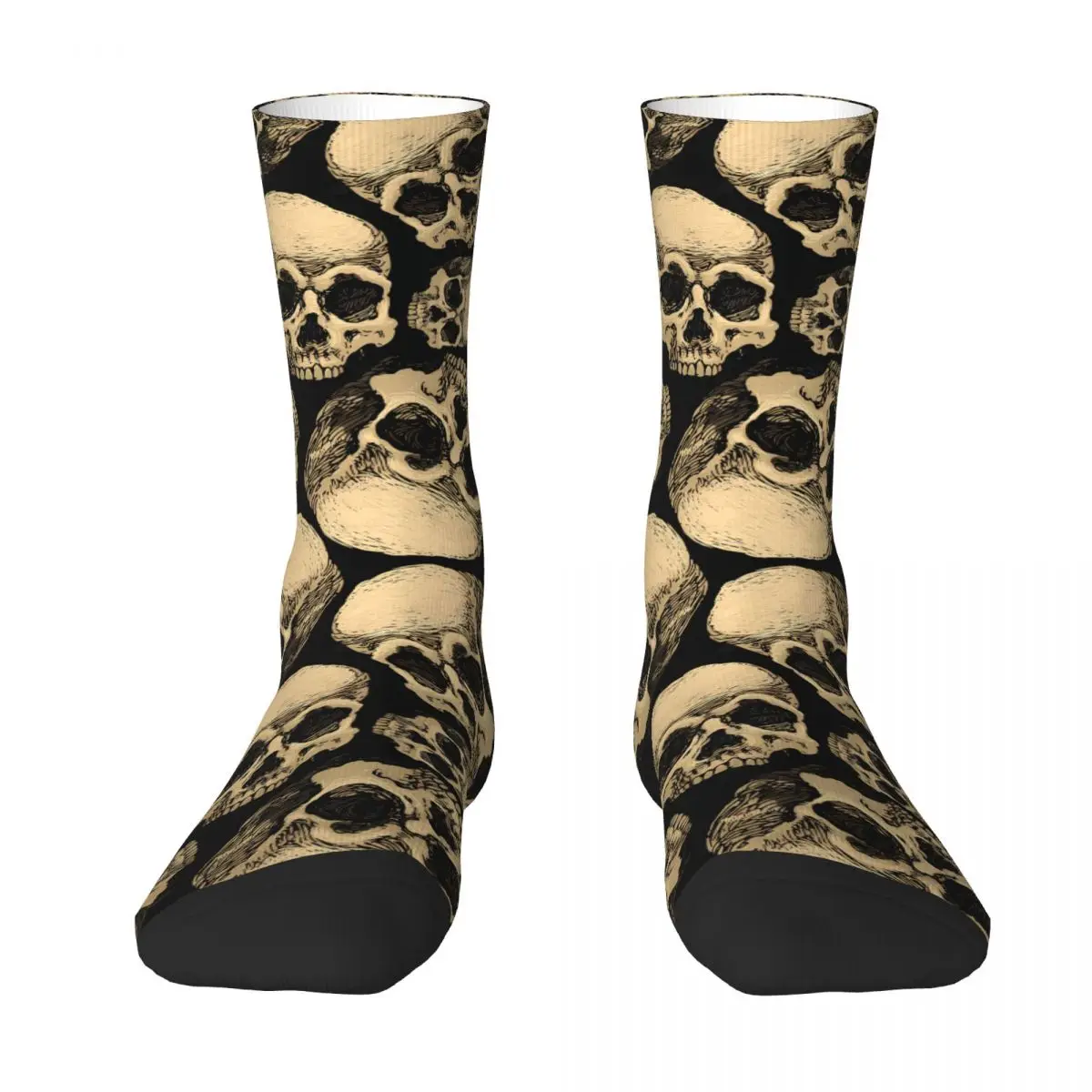 Skulls Black Skull Skeleton Socks Travel 3D Print Boy Girls Mid-calf Sock