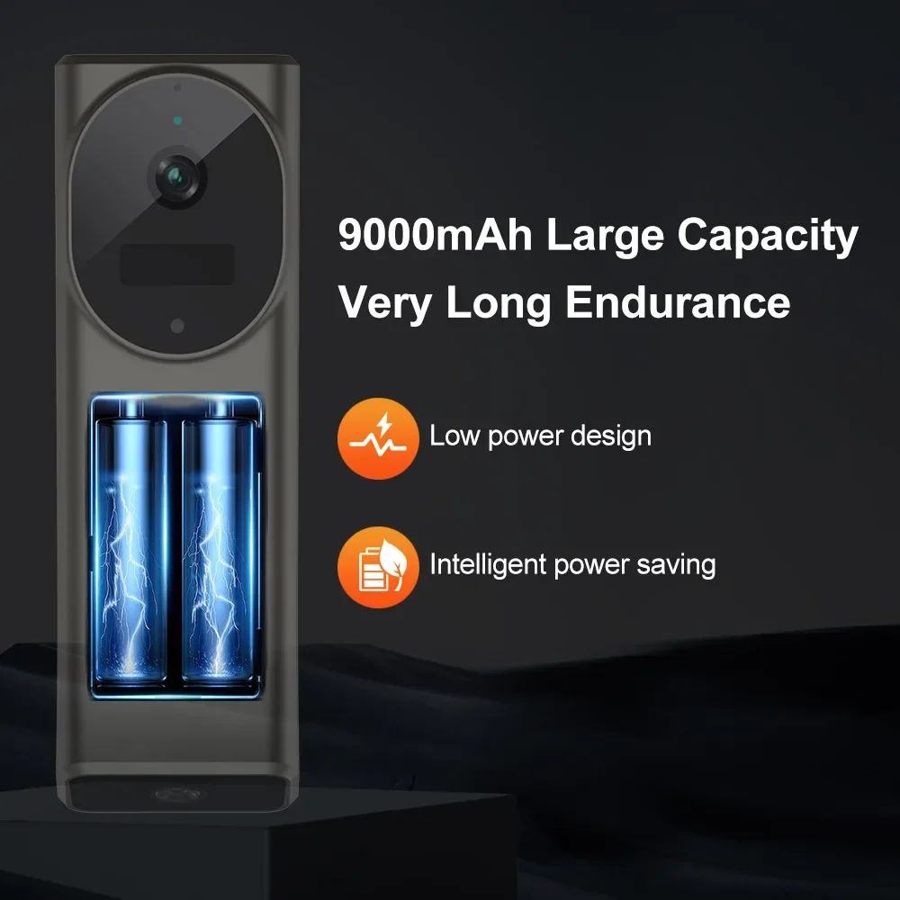 LS VISION 4MP Outdoor Wireless Doorbell Dual Screen Dual Lens Intercom PIR Motion Detect Battery WiFi Video Doorbell with Chime