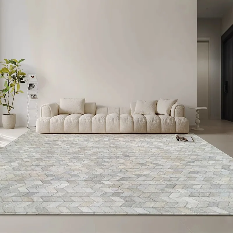 

Luxury Real Cowhide Carpet Rug Living Room Decoration Large Handmade Patchwork Natural Cow Leather Area Rug Bedroom Bedside Mat