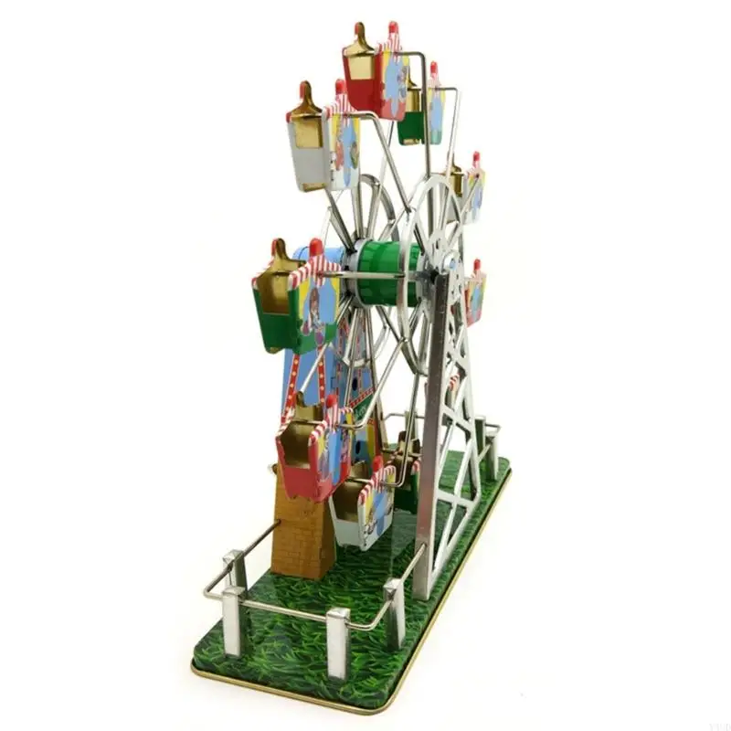 Y4UD Vintage Ferris Wheel Wind up Toy Music Box Creative Vintage Clockwork Toy