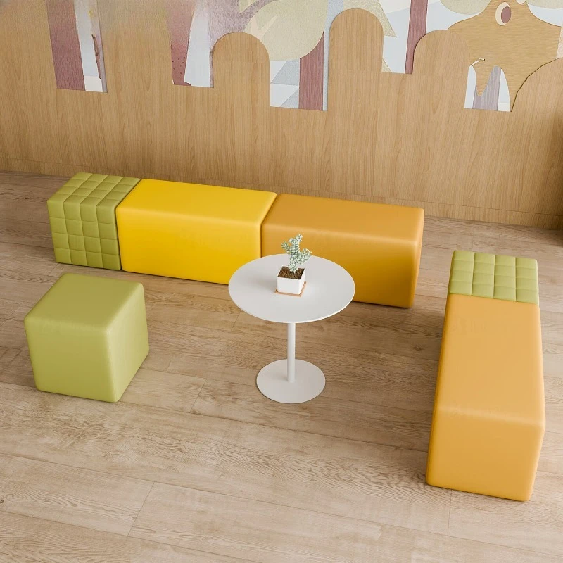 Sofa stool, office reception, guest negotiation module, sofa coffee table combination