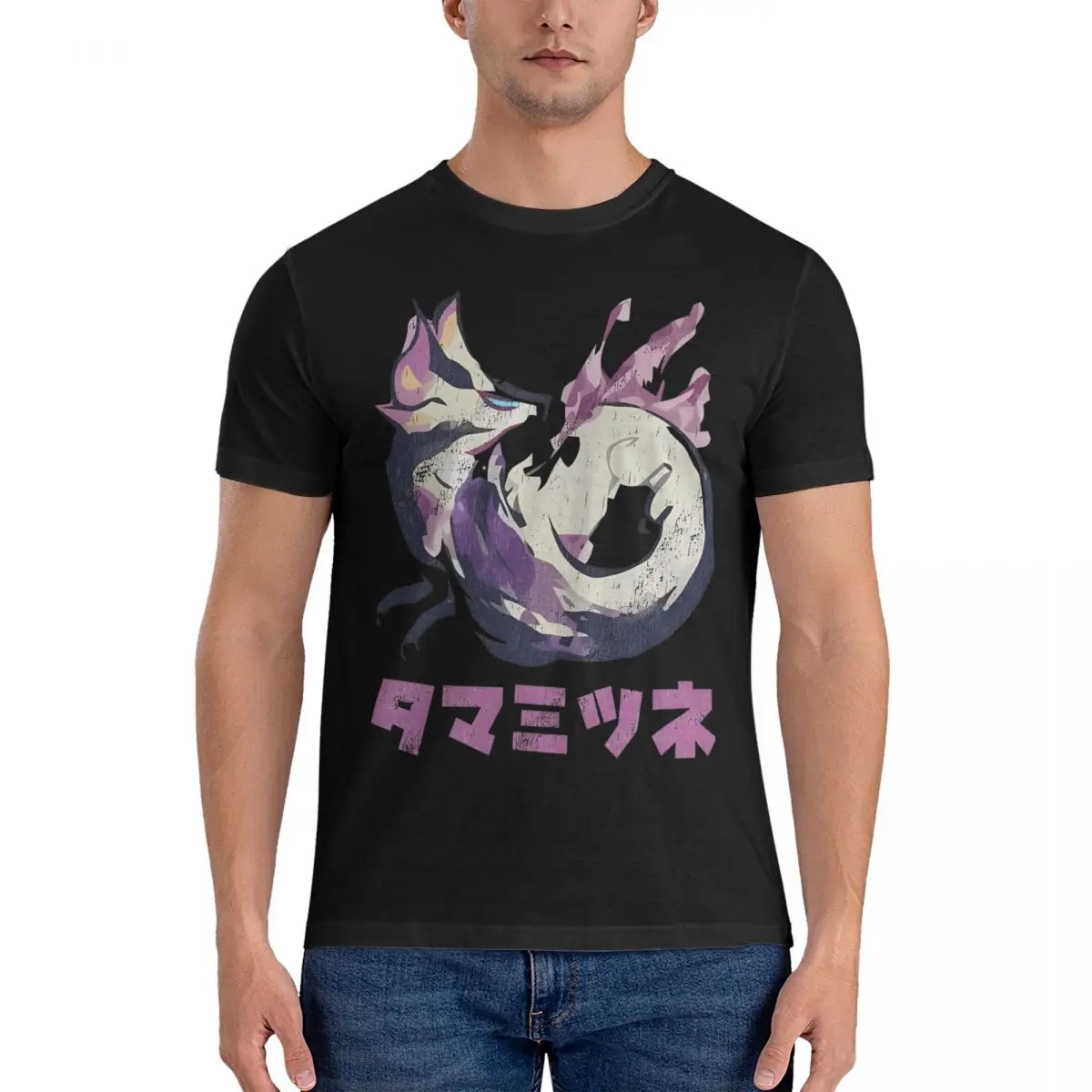 Monster Hunter Rise Mizutsune Kanji Icon T-Shirt for Men Women Casual 100% Cotton Tees Crew Neck Short Sleeve T Shirt Clothing