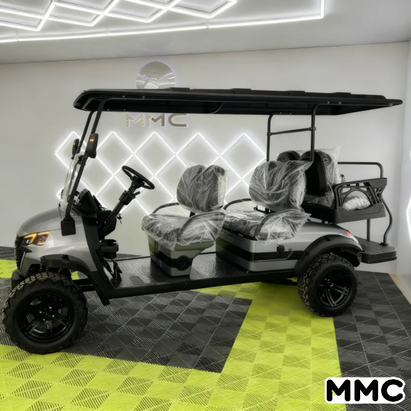 MMC مبيعات المصنع مباشرة لعربة الجولف ذات 6 مقاعد 4WD مزدوجة على شكل عظمة الترقوة مع عربة gorf ببطارية ليثيوم عالية السرعة 60 فولت/72 فولت #5