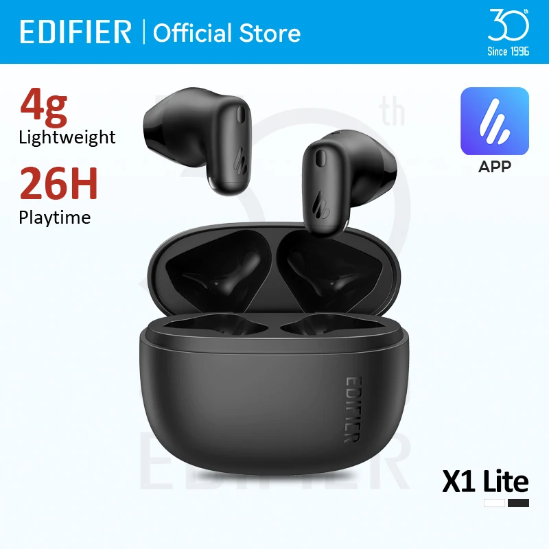 EDIFIER X1 Lite Bluetooth ワイヤレスイヤホン Bluetooth 5.4 ワイヤレスヘッドホン 軽量 IP54 防塵防水 28時間再生 60ms超低遅延