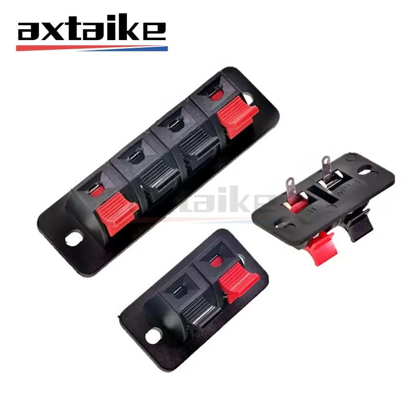 Pince de planche à pain en plastique, borne de connecteur, charge à ressort, haut-parleur audio politiquement als, rouge, noir, 2, 4 positions, 5 pièces