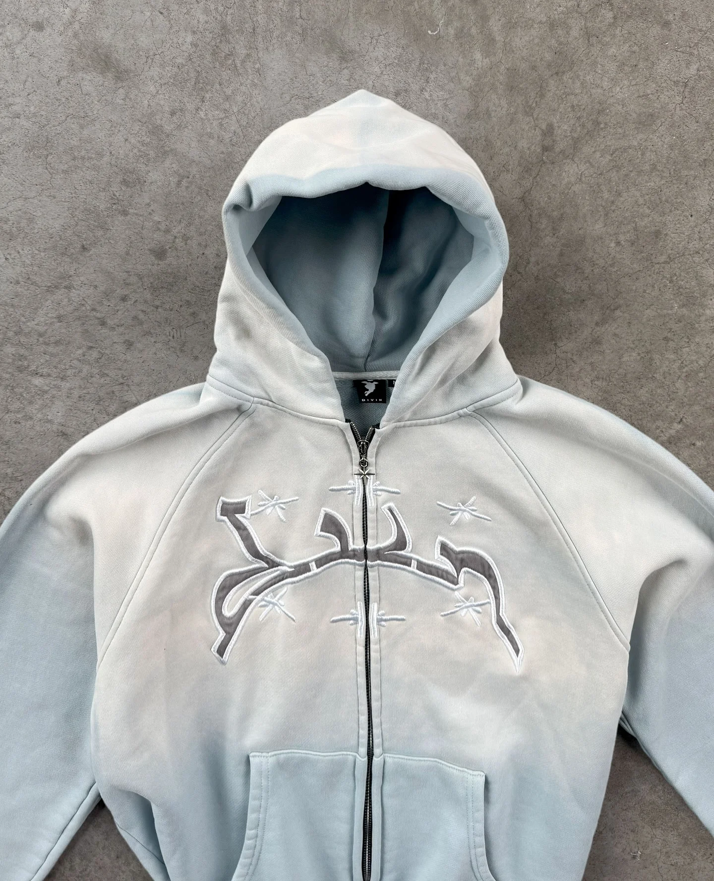 

Y2k Divin Embroidery Hoodies Vintage Fashion Zip Up Hoodie New Harajuku Hip Hop Street Coat Loose Mens Womens Hooded Sweatshirt