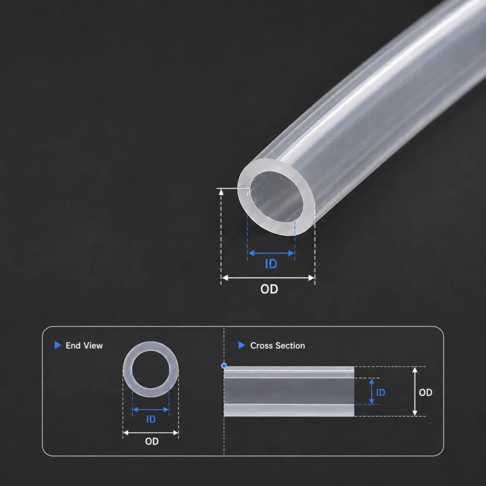 Food Grade Transparent PTFE Tube Capillary High Temp &Corrosion Resistant ID 0.8mm~4.35mm PTFE Electrical Insulation Material