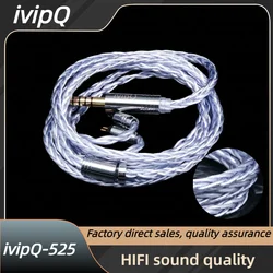 ivipQ-525 7N Silver Plated OCC HIFI Earphone Upgrade Cable With 4.4/MMCX/2PIN For IEM HM20 Fudu Melody Wyvern CRA SSR