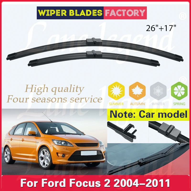 Wiper LHD Front Wiper Blades For Ford Focus 2 2004 - 2011 Windshield Windscreen Window Car Rain Brushes Car Accessories 26