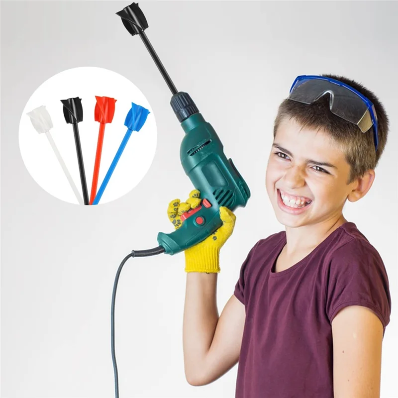 ไม้พายผสมเรซิน4แพ็คอุปกรณ์ผสมอีพ็อกซี่สำหรับสว่านเครื่องผสมสีแบบใช้ซ้ำได้สำหรับอีพอกซีเรซินเคลือบเซรามิกซิลิโคน