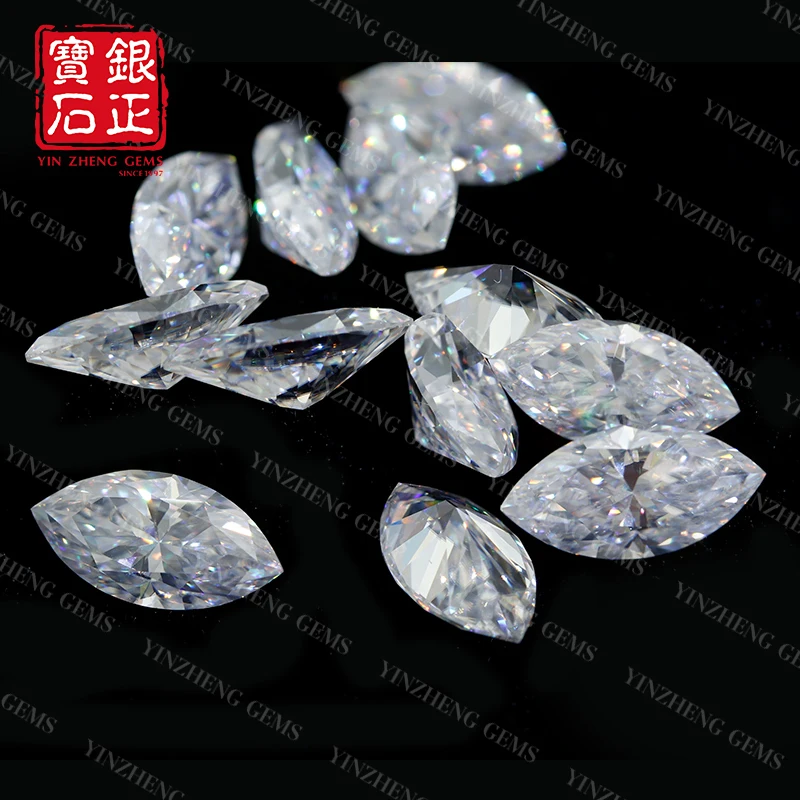 0.3-5ct Marquise Cut Moissanite Loose Gemstone D Color VVS1 Super White Certified Marquise Moissanite Pass Diamond Test Lab Gems