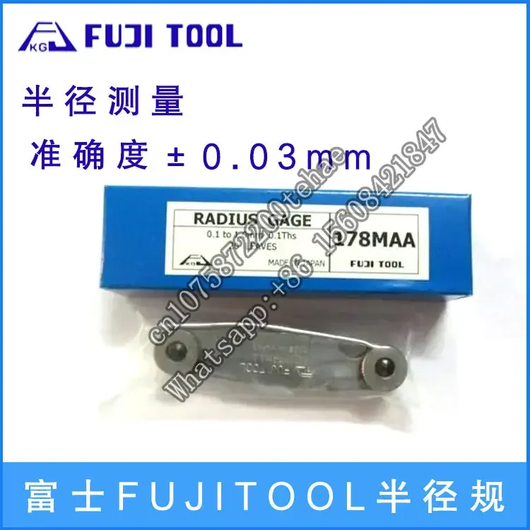 178MAA/178-112 radius Japanese Fuji FUJITOOL muestra radian R gauge placa de acero