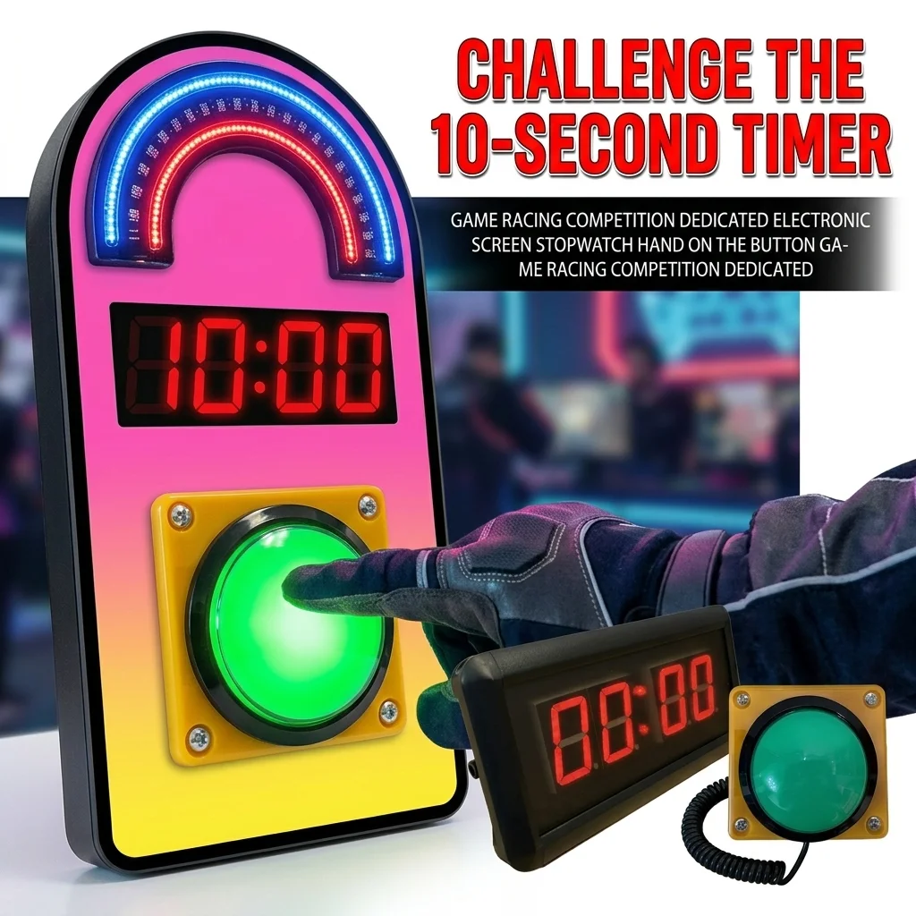LED Button Timer  Countdown Clock Stopwatch with Remote Control, School Rush Answer Competition Game Chronometer selectable