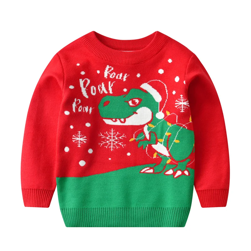 Christmas Pullover Sweaters Girls Boys Animal Cartoon Jumper 2024 New Children Xmas Sweaters Kids Autumn Winter Warm Clothes