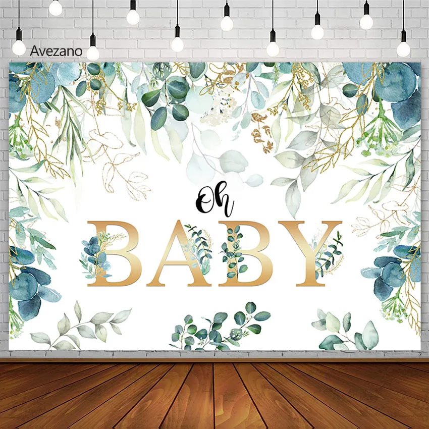 

Avezano Baby Shower Photograohy Background Eucalyptus Leaves Newborn Party Banner Decor Backdrop Photo Props Studio Photozone