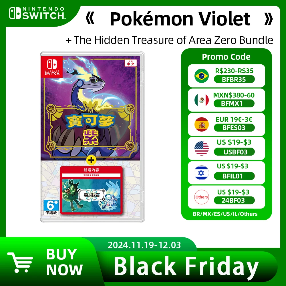 Pokémon Scarlet / Violet + The Hidden Treasure of Area - Nintendo Switch Game Deals 100% Original Games Cartridge Physical Card