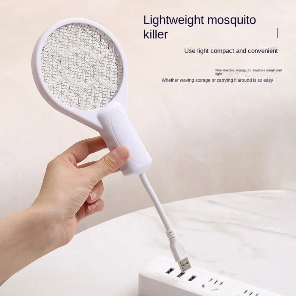 

Portable USB Mosquito Swatter Trap UV Light Security Net Fly Bug Zapper Anti-fall Mini Insect Racket Bedroom