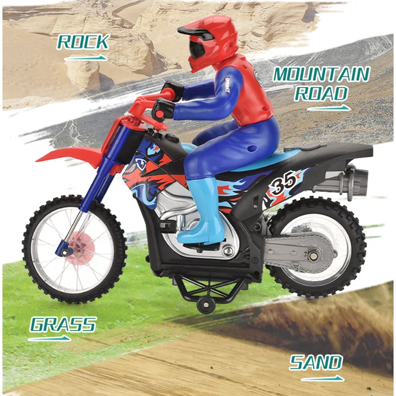 Cool Stuff-coches Rc, regalo divertido, coche de deriva Rc acrobático a escala 10:10, modelo de coche de Control remoto, motocicleta con pulverizador de pedos Kawaii, juguetes para niños