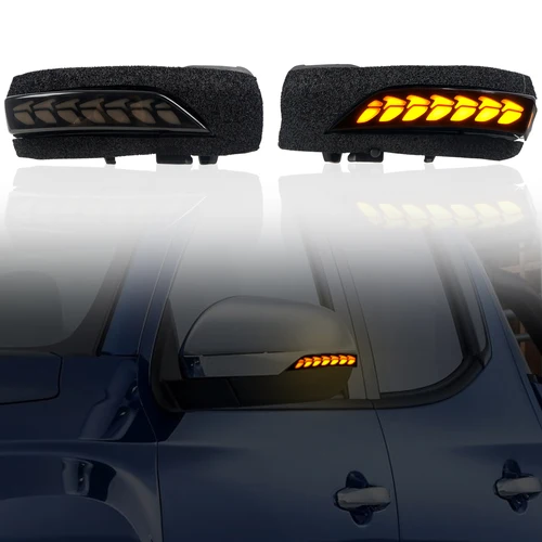 Imagen 2 del producto Para Mitsubishi Triton L200 2019 2020 2021 2022 2023 lámparas de señal de giro dinámicas de estilo de coche luces LED secuenciales de espejo lateral