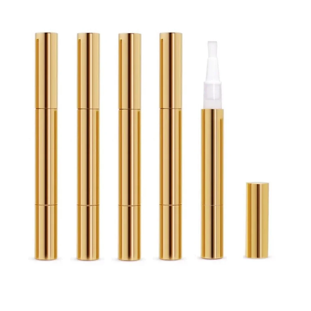 100Pcs 3ml Empty gold Twist Pen Cosmetic Container Lip Gloss Eyelash Growth manicure Nail Care maquiagem F20172613