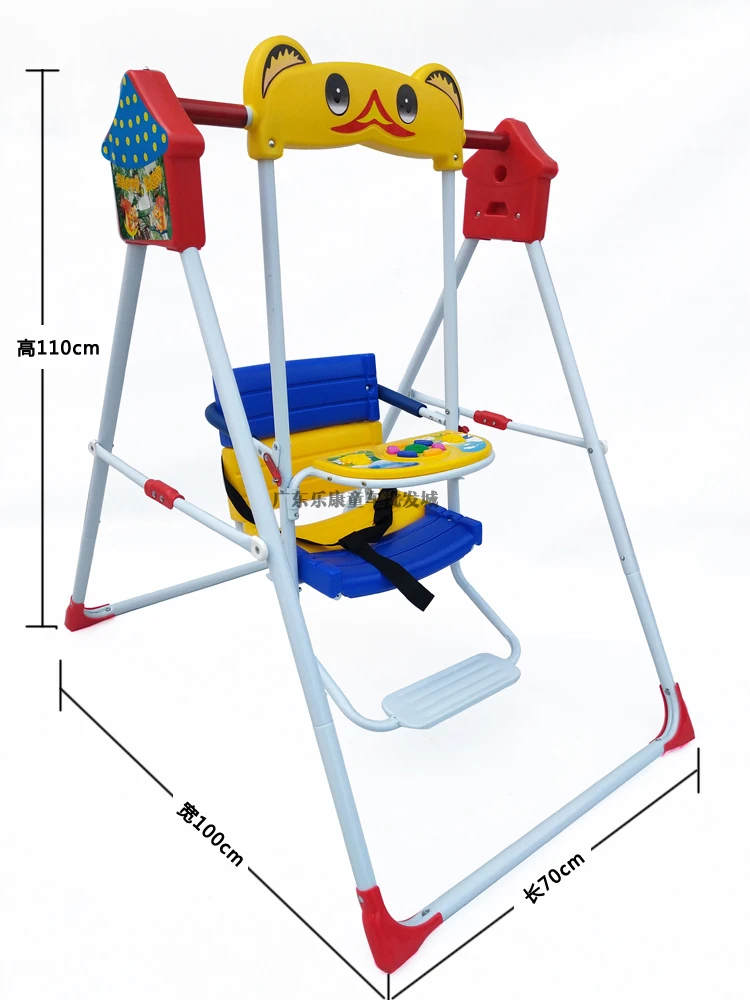 Columpio plegable para bebé, balancín para exteriores, juego de juguetes para niños, silla colgante con música para niños de 1 a 6 años