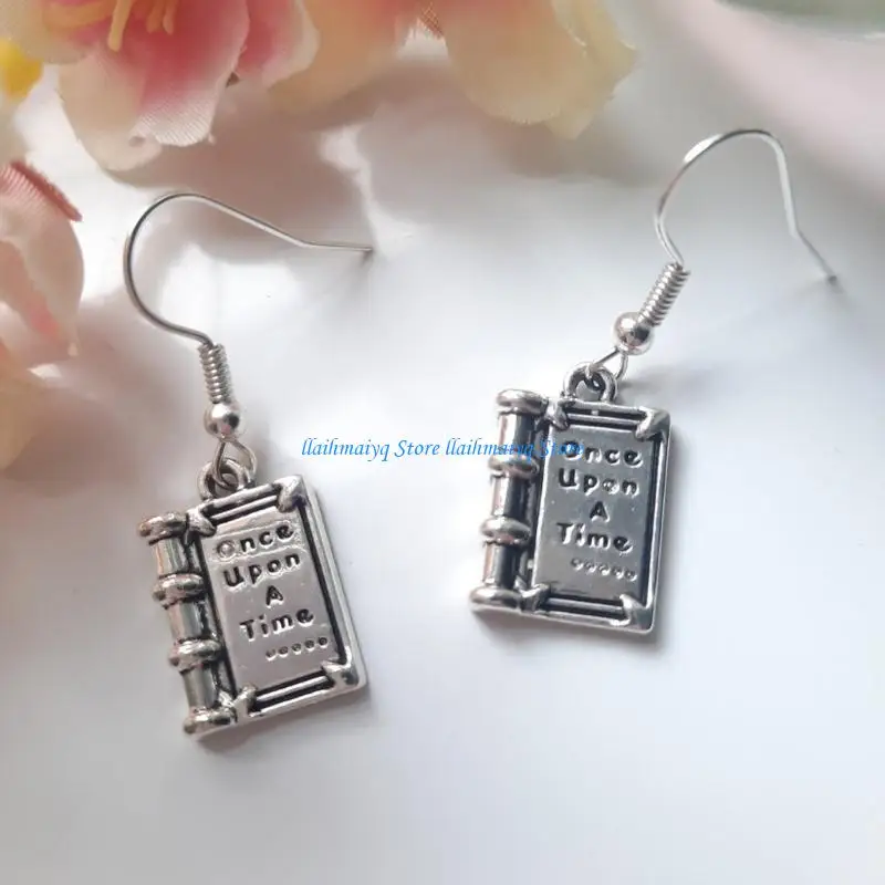 573B Delicate Earrings Book Fashion Ear Accessory Unique Jewelry Ear Pendant
