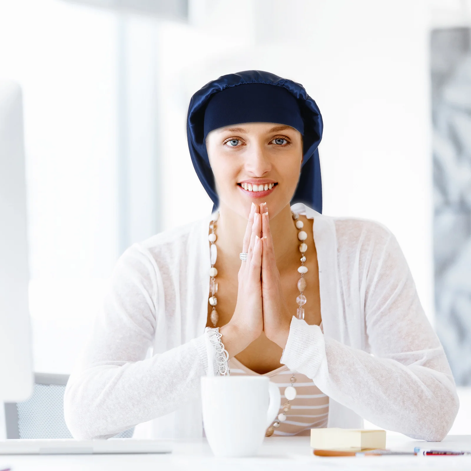 Penutup Kepala Satin dengan Ikat Elastis untuk Kepang, Dreadlocks, Rambut Keriting saat Tidur, Perjalanan, Ringan, Mudah Dipakai, Penutup Rambut untuk Kepang