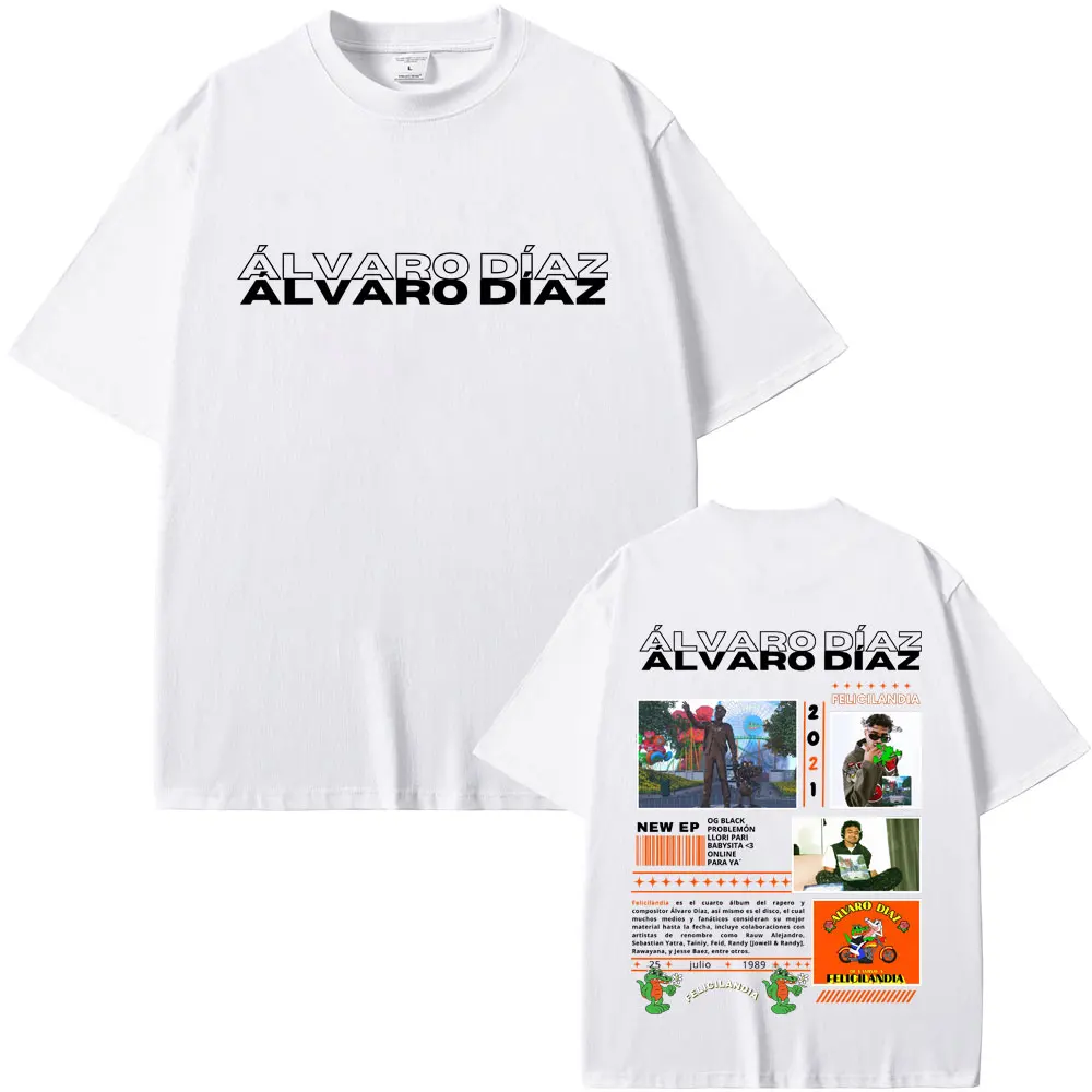 مغني الراب ألفارو دياز فيليسيلانديا الجرافيك تي شيرت الرجال النساء الملابس الهيب هوب خمر المتضخم التي شيرت الرجال موضة الاتجاه تي شيرت #5