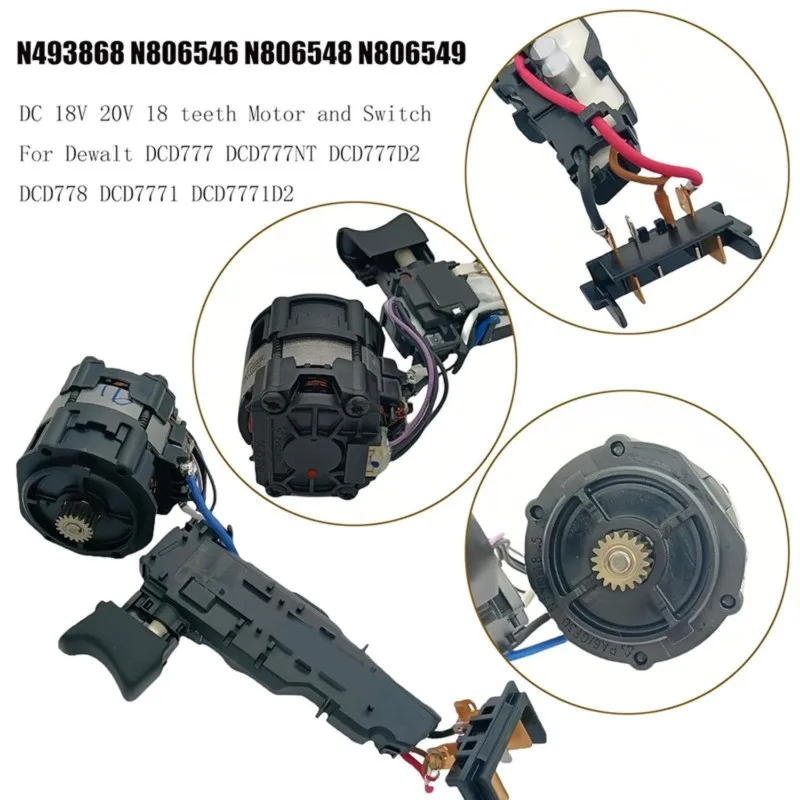 

A50U N806546 Motor and Switch for DeWalt Hammer Drills DCD777 DCD778 DCD777NT Power Tool Accessories