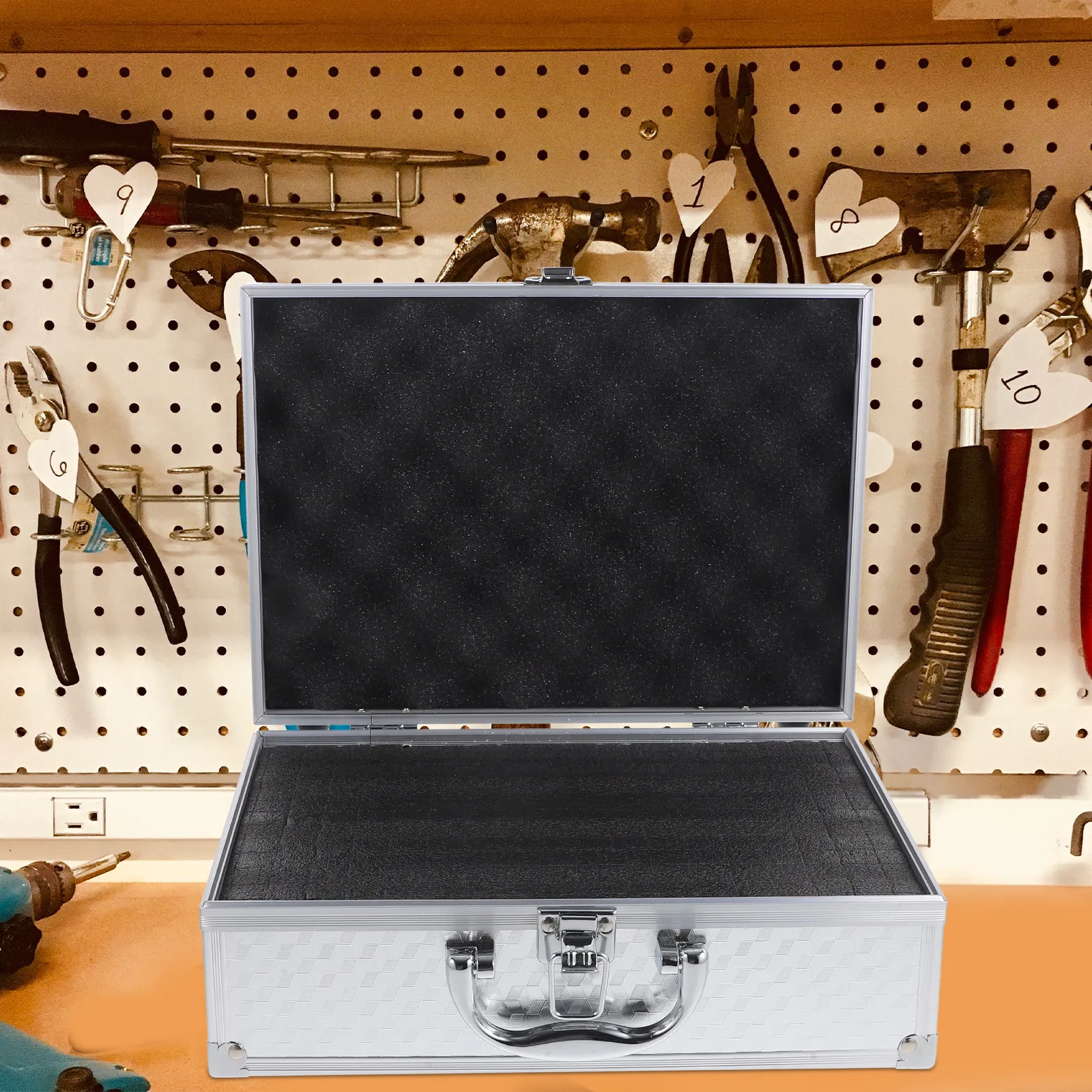 

Aluminum Alloy Tool Carrying Case Portable Tool Storage Holder Metal Organizing Box Travel Aluminum Alloy Carrying Case