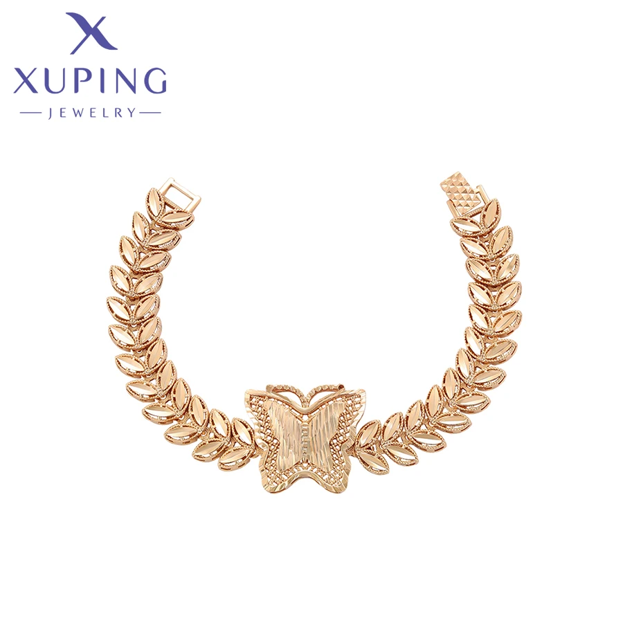 

Xuping Jewelry New Arrival Fashion Big Bracelets Gold Plated Trendy Charm Bracelets for Women Birthday Gift