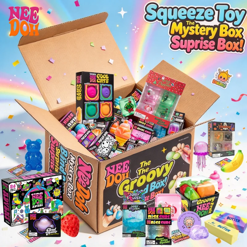 100+ Pieces NEEDOH Squishy Toy Figures Blind Box Surprise Toys Slow Rising Soft Fidget Toys Featuring Giant Gorilla Moai Head P