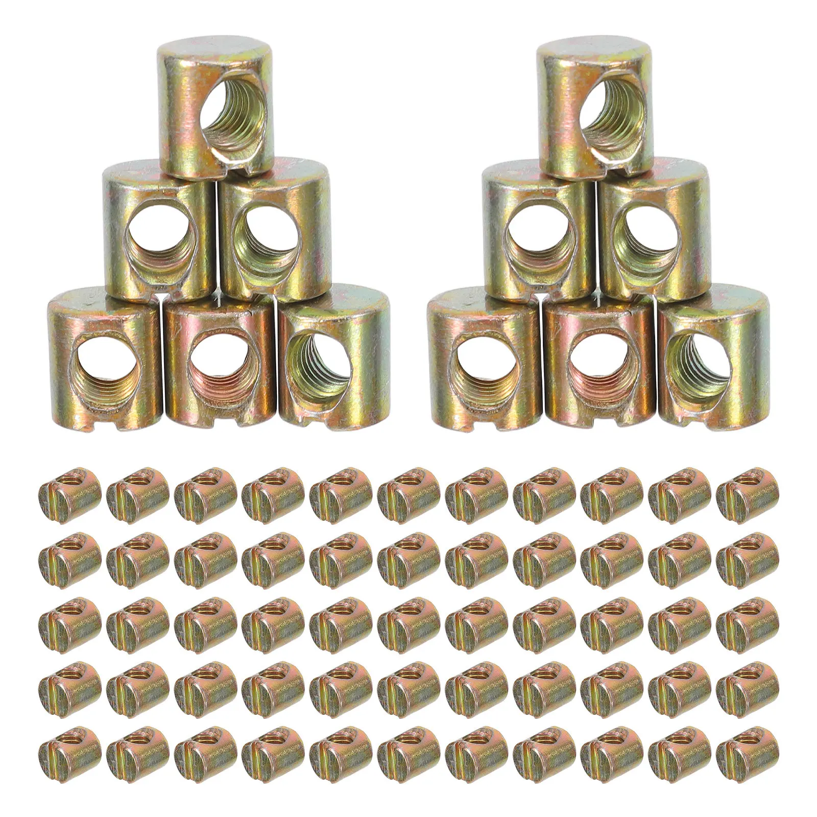 Furniture Hardware Barrel Nut - 100Pcs M6 Furniture Nuts Barrel Nut