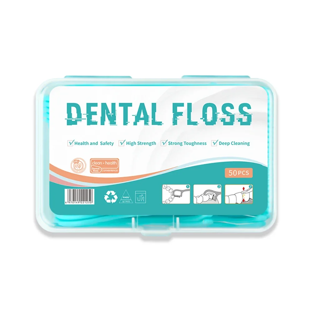 30×50Pcs/Box Dental Floss, Plastic Toothpicks with Threads, Soft Dental Flosser, Elastic Silk with Sticks, Ultrathin