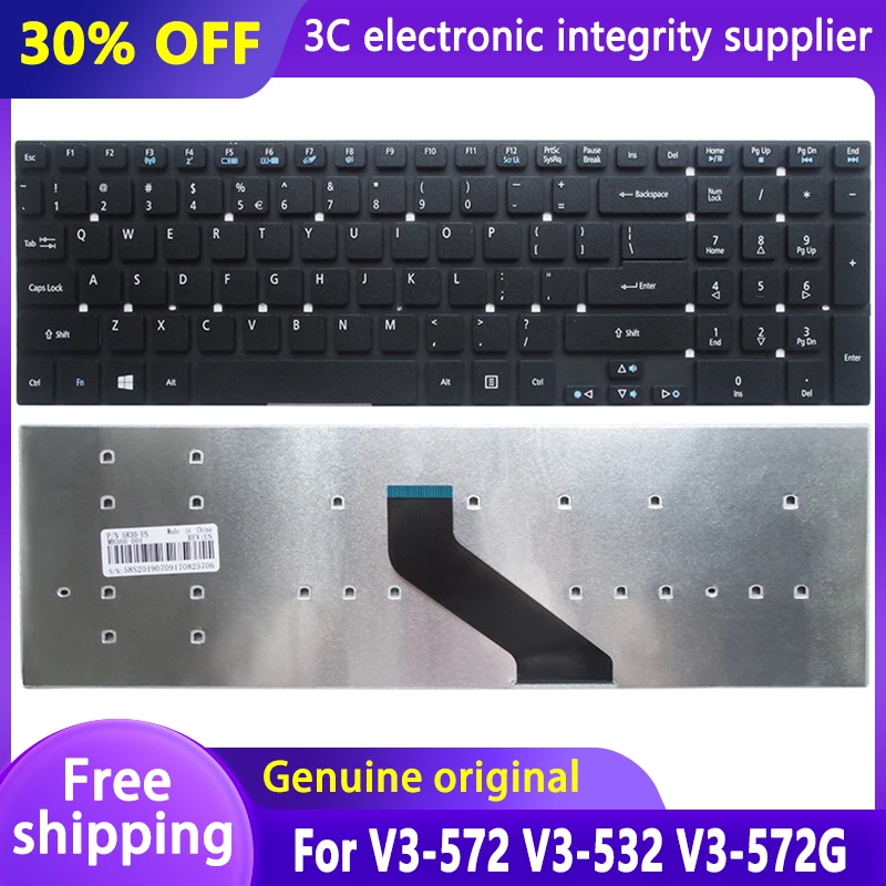 New US Keyboard For Acer V3-572 V3-532 V3-572G-59TB MS2394 Z5WAH Series Notebook Keyboard Black