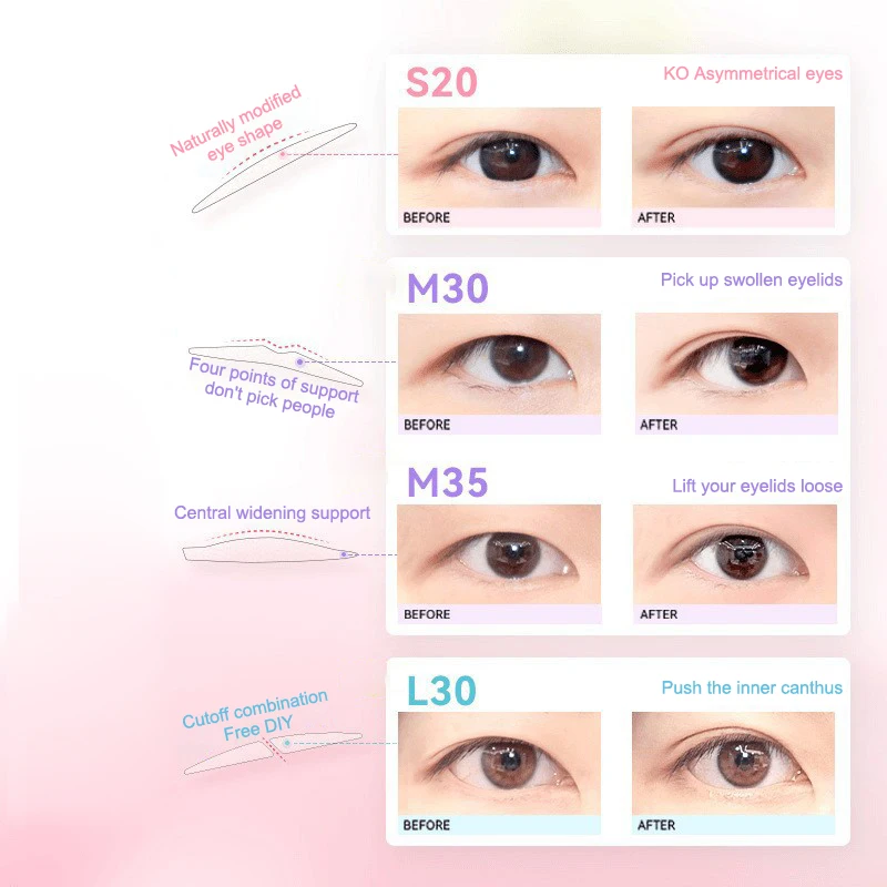 280pcs Double Eyelid Tape Beige Self-Adhesive Eye Makeup Stickers Transparent Invisible Double Eyelid Tape Big Eyes Makeup Tools