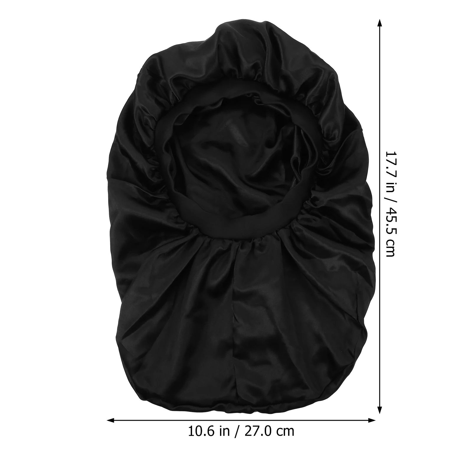 

Satin Women Sleeping Hat Elastic Brim Long Black Bedroom Reusable Bath Cap Hair Care Bonnet Durability