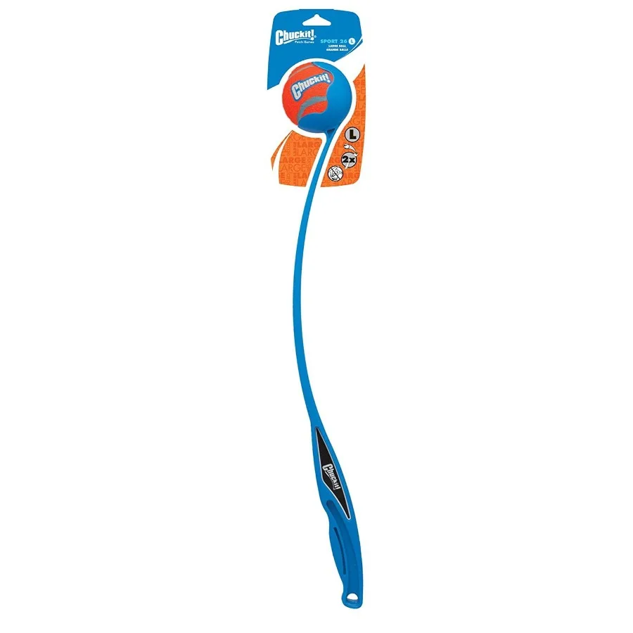 ¡Chuckit! Lanzador de Pelotas para Perros Sport 26L, Juguete para Perros con Mango de 26 Pulgadas, Compatible con Pelotas Grandes de 3 Pulgadas Incluidas, para Razas de 60 a 10 kg