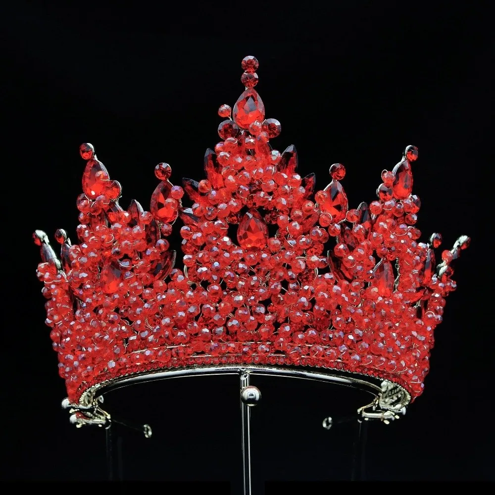 Luxury Oversized Baroque Crown Electroplated Cake Decorations Queen Princess Tiara Hair Jewelry Headpieces Wedding Crown